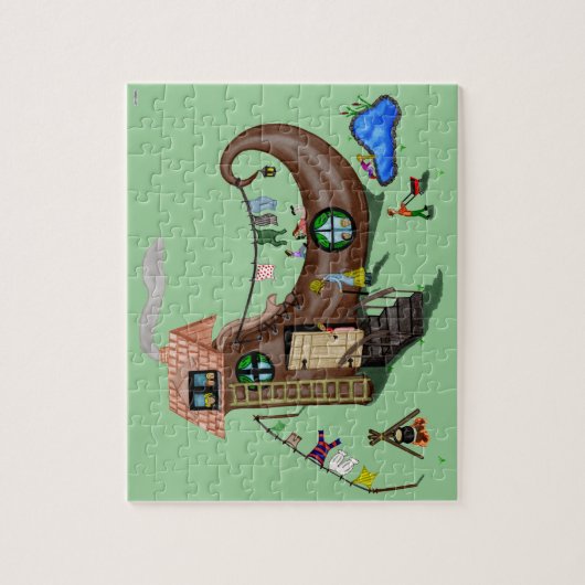 De oude vrouw in de schoenen legpuzzel (Verticaal)