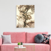De oude vrouw in het bos door Arthur Rackham Canvas Afdruk (Insitu (Woonkamer))