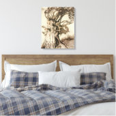 De oude vrouw in het bos door Arthur Rackham Canvas Afdruk (Insitu (Slaapkamer))