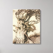 De oude vrouw in het bos door Arthur Rackham Canvas Afdruk (Voorkant)