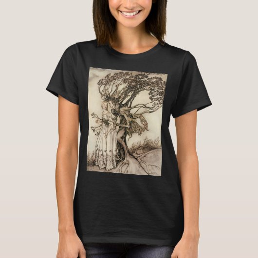 De oude vrouw in het bos door Arthur Rackham T-shirt (Voorkant)
