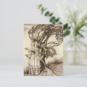 De Oude Vrouw in het Hout door Arthur Rackham Briefkaart (Staand voorkant)