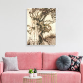 De Oude Vrouw in het Hout door Arthur Rackham Canvas Afdruk (Insitu (Woonkamer))