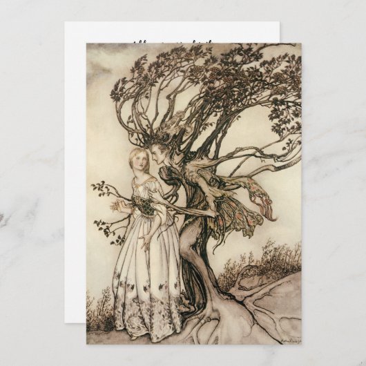 De Oude Vrouw in het Hout door Arthur Rackham Kaart (Voorkant / Achterkant)