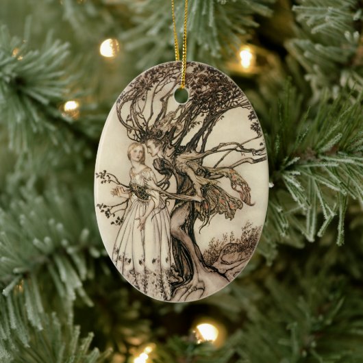 De Oude Vrouw in het Hout door Arthur Rackham Keramisch Ornament (Boom)