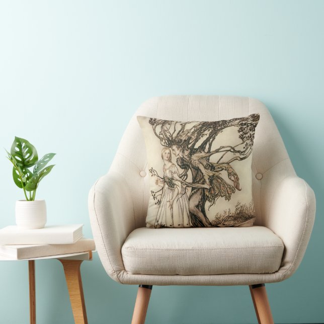 De Oude Vrouw in het Hout door Arthur Rackham Kussen (Stoel)