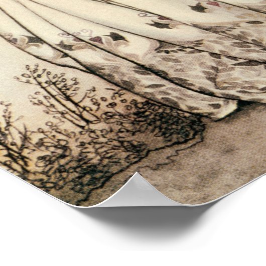 De Oude Vrouw in het Hout door Arthur Rackham Poster (Hoek)