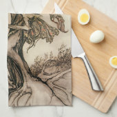 De Oude Vrouw in het Hout door Arthur Rackham Theedoek (Quarter Fold)