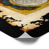 De oude Wereldkaart van Ortelius in Rustic Grunge  Poster (Hoek)