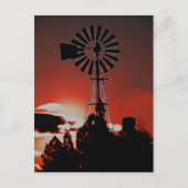 De oude windmolen bij zonsondergang briefkaart (Voorkant)