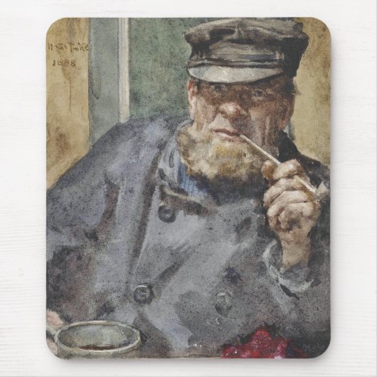 De Oude Zeekapitein (door Henry Scott Tuke) Muismat (Voorkant)
