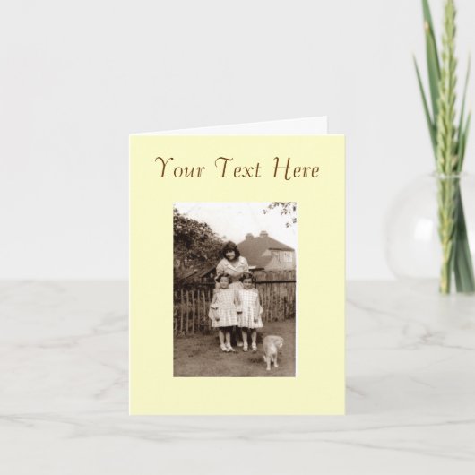 De oude zusters en de kat van het foto leuke kaart (Voorkant)