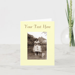 De oude zusters en de kat van het foto leuke kaart