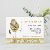 De oudejaarsavond, de man van de Gold Party Kaart (Staand voorkant)