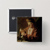 De oudere schrijver vierkante button 5,1 cm (Voorkant /achterkant)
