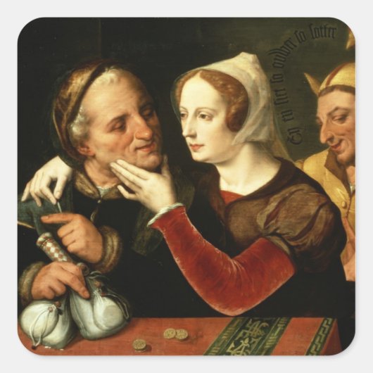 De oudere wordt, de mager wordt vierkante sticker (Voorkant)