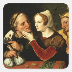 De oudere wordt, de mager wordt vierkante sticker