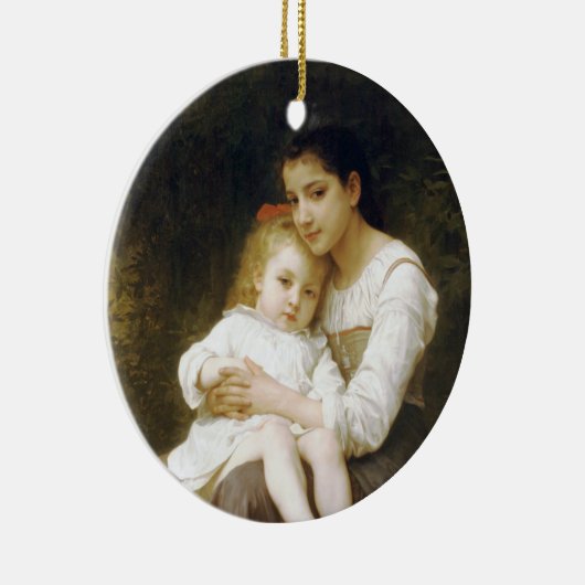 De oudere zus (door William Bouguereau) Keramisch Ornament (Rechts)
