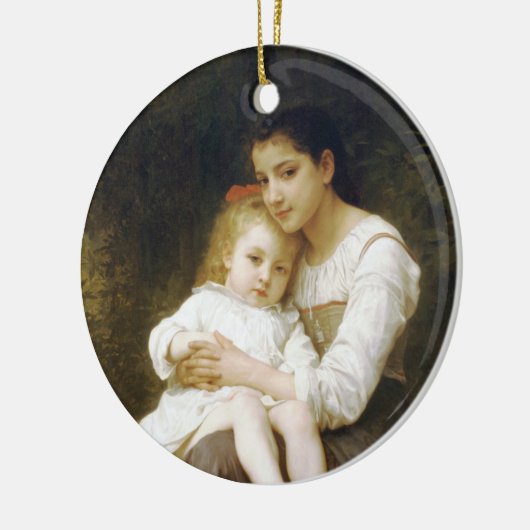 De oudere zus (door William Bouguereau) Keramisch Ornament (Links)