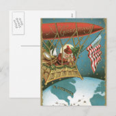 De ouderwetse Amerikaanse Kerstman van de Groeten Feestdagenkaart (Voorkant / Achterkant)