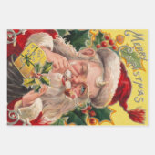 De ouderwetse kerstman set  inpakpapier vel (Voorkant 3)