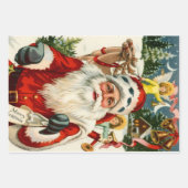De ouderwetse kerstman set  inpakpapier vel (Voorkant 2)