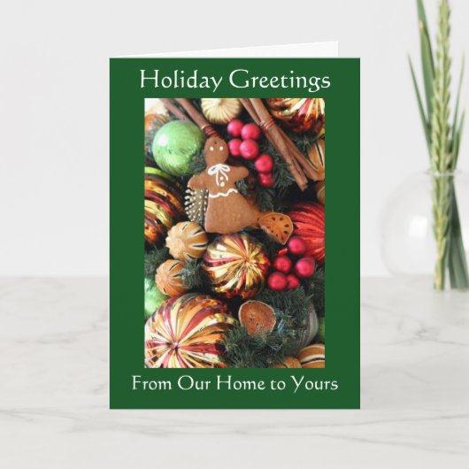 De ouderwetse Ornamenten van de Kerstboom Feestdagen Kaart (Voorkant)