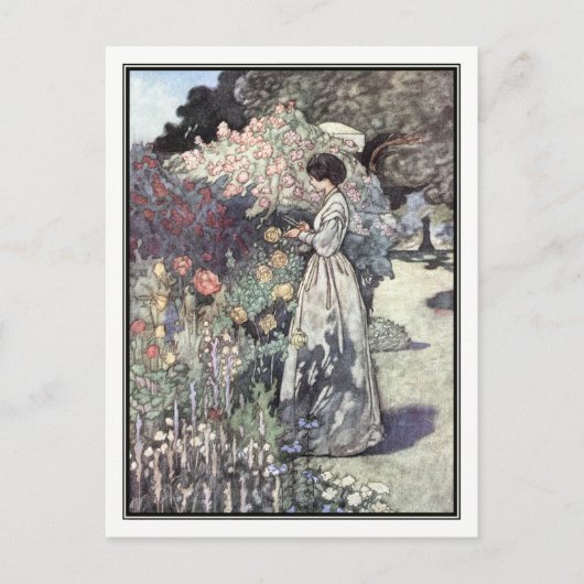 De ouderwetse tuin van Charles Robinson Briefkaart (Voorkant)