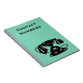 De ouderwetse Zwarte Telefoon van de Wijzerplaat Notitieboek (Rechterzijde)