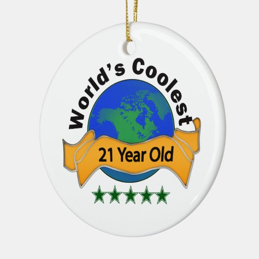 De oudste 21-jarige ter wereld keramisch ornament (Links)