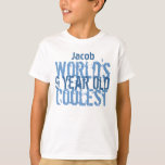 De oudste 9-jarige G202 van de Birthday Gift World T-shirt<br><div class="desc">Heb je een speciale 10-jarige in je leven?   En hoe zit het dan met 's werelds koelste 10-jarige shirt,  met een plek om een naam toe te voegen?  Alle tekst kan worden aangepast. Cute!</div>