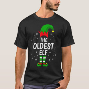 De oudste Elf Xmas Matching Family Funny Christma T-shirt