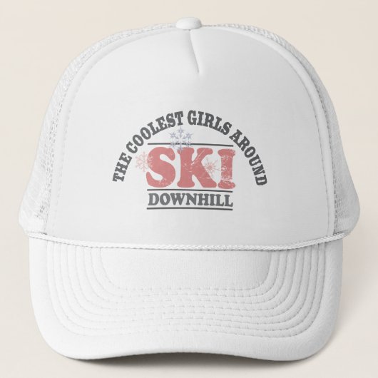 De oudste meisjes rond de skiheuvel trucker pet (Voorkant)