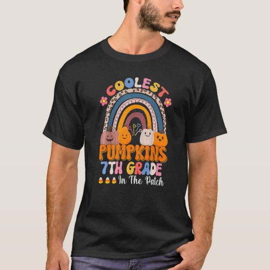 de oudste pompoen van de zevende klas van de docen t-shirt (Voorkant)