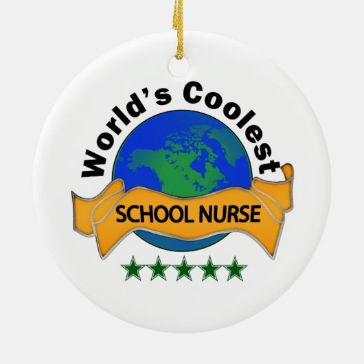 De oudste schoolverpleegster ter wereld keramisch ornament (Achterkant)