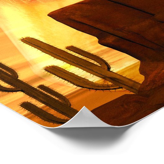 De Outback woestijnscène Poster (Hoek)