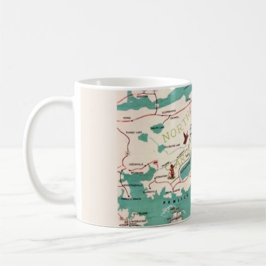 De Outer Banks geïllustreerde kaart Mok (Links)