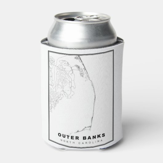 De Outer Banks Kaart Blikjeskoeler (Blikje Voorkant)