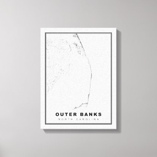De Outer Banks-kaart Canvas Afdruk (Voorkant)