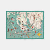 De Outer Banks-kaart Fleece Deken (Voorkant (Horizontaal))