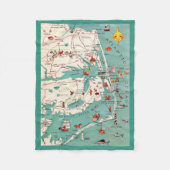 De Outer Banks Kaart Fleece Deken (Voorkant)
