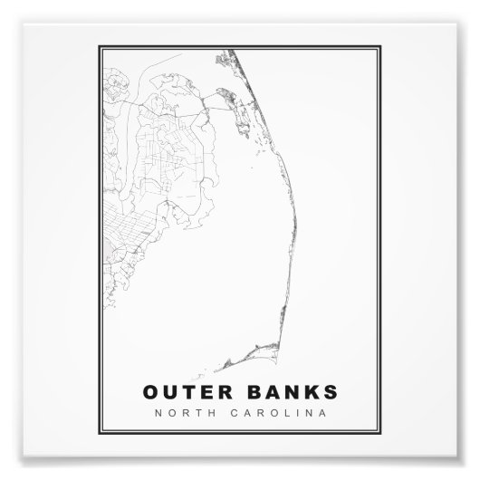 De Outer Banks Kaart Foto Afdruk (Voorkant)