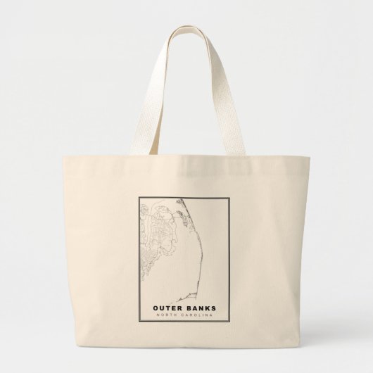 De Outer Banks Kaart Grote Tote Bag (Voorkant)