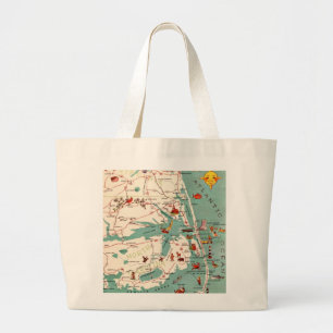 De Outer Banks-kaart Grote Tote Bag