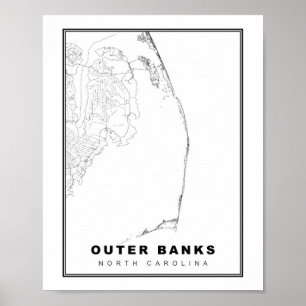De Outer Banks Kaart Poster