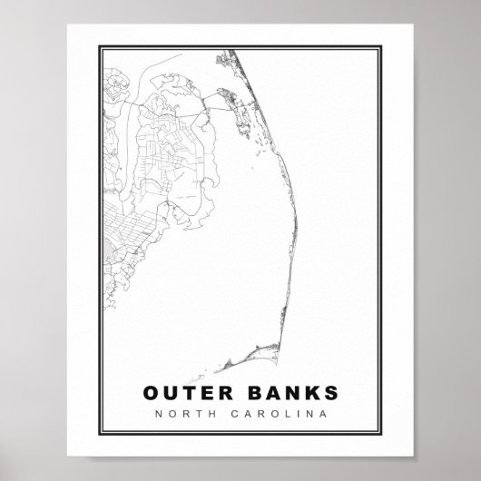 De Outer Banks Kaart Poster (Voorkant)