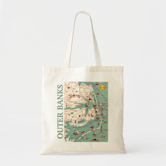 De Outer Banks Kaart Tote Bag (Voorkant)