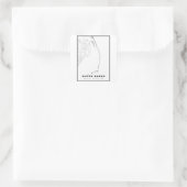 De Outer Banks Kaart Vierkante Sticker (Tas)