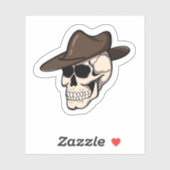 De Outlaw Schedel | Cowboy Hoed Schedel Sticker (Vel)