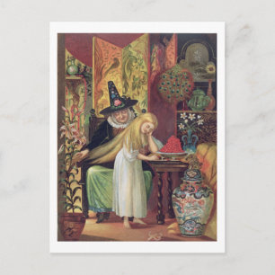 De ouwe heks die Gerda's haar met een gouden c kam Briefkaart